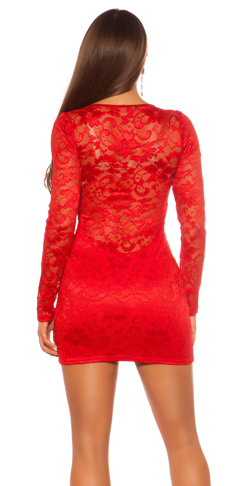 Šaty s dlouhým rukávem 0000C12047 - red